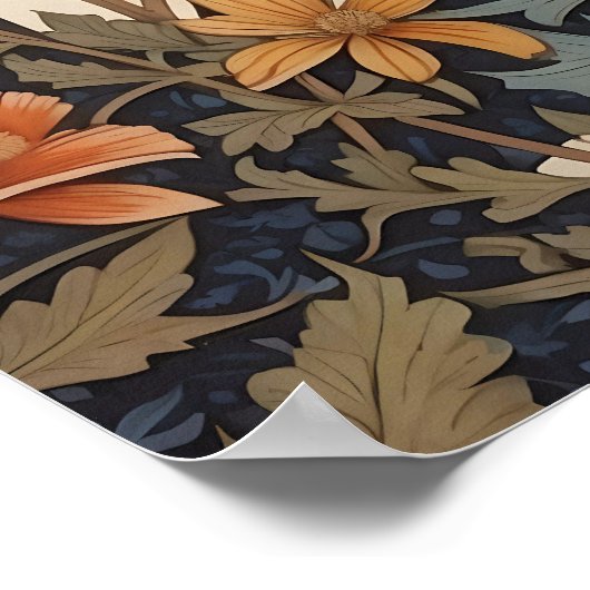 Elegante Black Raven William Morris geïnspireerd d Poster (Hoek)