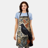 Elegante Black Raven William Morris geïnspireerd d Schort (Gedragen)