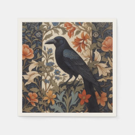 Elegante Black Raven William Morris geïnspireerd d Servet