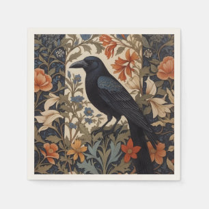 Elegante Black Raven William Morris geïnspireerd d Servet