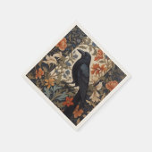 Elegante Black Raven William Morris geïnspireerd d Servet (Hoek)