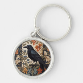 Elegante Black Raven William Morris geïnspireerd d Sleutelhanger