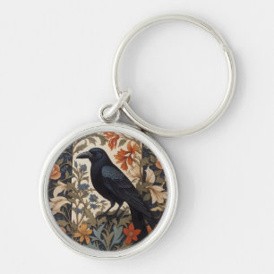 Elegante Black Raven William Morris geïnspireerd d Sleutelhanger