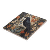 Elegante Black Raven William Morris geïnspireerd d Tegeltje (Zijkant)