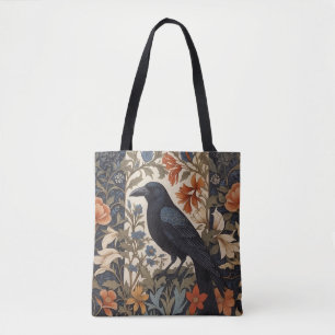 Elegante Black Raven William Morris geïnspireerd d Tote Bag