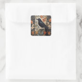 Elegante Black Raven William Morris geïnspireerd d Vierkante Sticker (Tas)