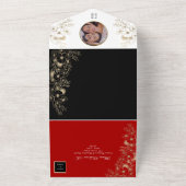 Elegante Black Red All-in-One uitnodiging (Buitenkant)