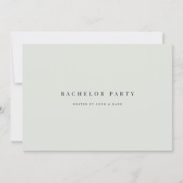 Elegante Black Sage Bachelor Party Invitation Kaar Kaart