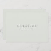 Elegante Black Sage Bachelor Party Invitation Kaar Kaart (Voorkant / Achterkant)