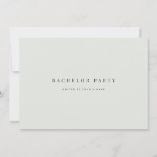 Elegante Black Sage Bachelor Party Invitation Kaar Kaart
