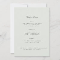 Elegante Black & Sage Bachelor Weekend Uitnodiging