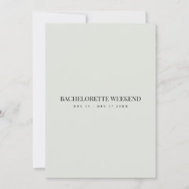 Elegante Black & Sage Bachelorette Weekend Kaart