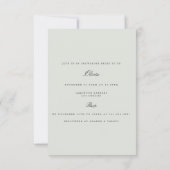 Elegante Black & Sage bruids douche uitnodiging (Achterkant)