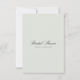 Elegante Black & Sage bruids douche uitnodiging