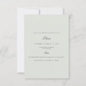 Elegante Black & Sage bruids douche uitnodiging (Achterkant)