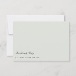 Elegante Black & Sage Green Bachelorette Party Kaa Kaart