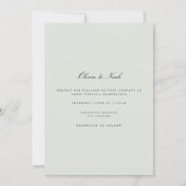 Elegante Black & Sage Green Wedding Invitation Kaa Kaart (Voorkant)