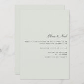 Elegante Black & Sage Green Wedding Invitation Kaa Kaart (Voorkant / Achterkant)