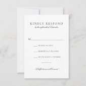 Elegante Black Script Buffet Dinner Wedding RSVP Kaartje (Voorkant)