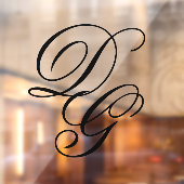 Elegante  Black Script Monogram bruiloft Raamsticker (Vel 2)