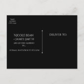 Elegante Black Silk Floral Masquerade Bewaar de da Aankondigingskaart (Achterkant)