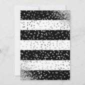 Elegante Black Silver Confetti Red Rose Verjaardag Kaart (Achterkant)