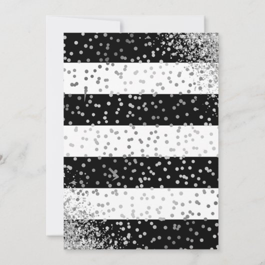 Elegante Black Silver Confetti Red Rose Verjaardag Kaart (Achterkant)