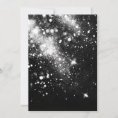 Elegante Black Silver Glitter Oudejaarsfeest Kaart (Achterkant)