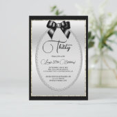 Elegante Black & Silver Jewel Bow Verjaardag Kaart (Staand voorkant)