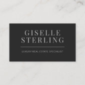 Elegante Black Silver Real Estate Agent QR-code Visitekaartje (Voorkant)