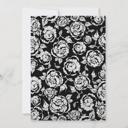 Elegante Black Silver Rozen Verrassing 40e verjaar Kaart (Achterkant)