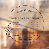 Elegante Black Small Business openingstijden Raamsticker (Vel 2)