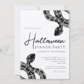 Elegante Black Snakes Dinner Party Halloween Kaart (Voorkant)