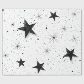 Elegante Black Star Gift Wrap Cadeaupapier (Vlak)