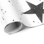 Elegante Black Star Gift Wrap Cadeaupapier (Rol Hoek)