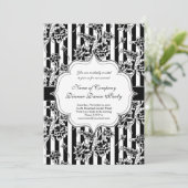 Elegante Black Tie Formele Dinner Dansfeest Uitnod Kaart (Staand voorkant)