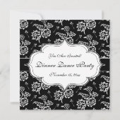 Elegante Black Tie Formele Dinnerdansfeest Kaart (Achterkant)