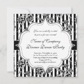 Elegante Black Tie Formele Dinnerdansfeest Uitnodi Kaart (Voorkant)