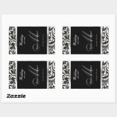 Elegante Black & White Damask Wijn Labels (Vel)