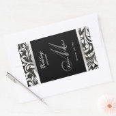 Elegante Black & White Damask Wijn Labels (Envelop)