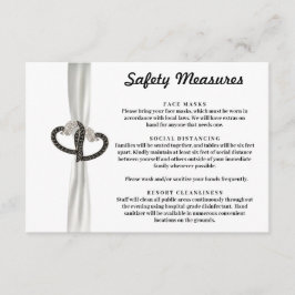 Elegante Black & White Diamond veiligheidsmaatrege Informatiekaartje