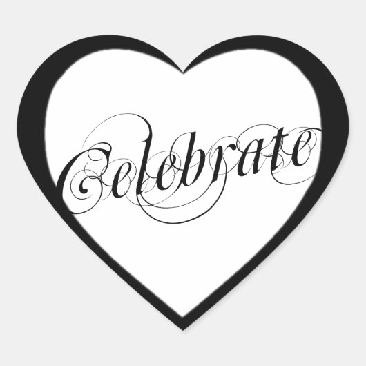Elegante Black & White Heart Stickers (Voorkant)