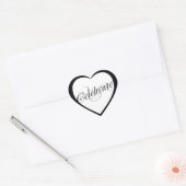 Elegante Black & White Heart Stickers (Envelop)