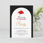 Elegante Black & White kerstfeest uitnodiging (Staand voorkant)