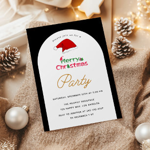 Elegante Black & White kerstfeest uitnodiging