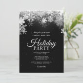 Elegante Black White Snowflake bedrijfsvakantie Kaart (Staand voorkant)