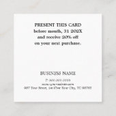 Elegante Black White Stripes Golden Circle Salon Kortingskaartje (Achterkant)