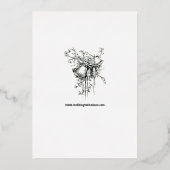 Elegante Blad & Bloemrijke Rand Trouw Folie Uitnodiging (Achterkant)