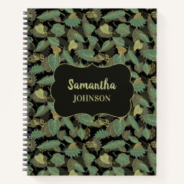 Elegante blad botanische spiraal notitieboek