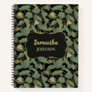 Elegante blad botanische spiraal notitieboek